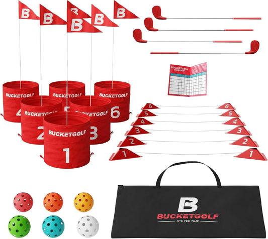 Bucket Golf Game 6 Hole Bundle - Ultimate Backyard Fun for All