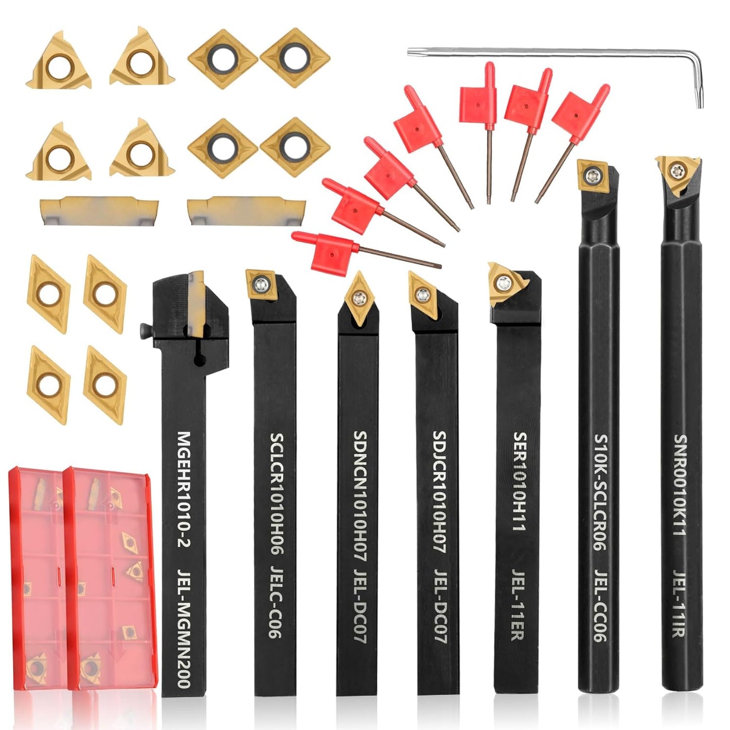 Indexable Lathe Turning Tool 21Pcs Kit for Precision Machining