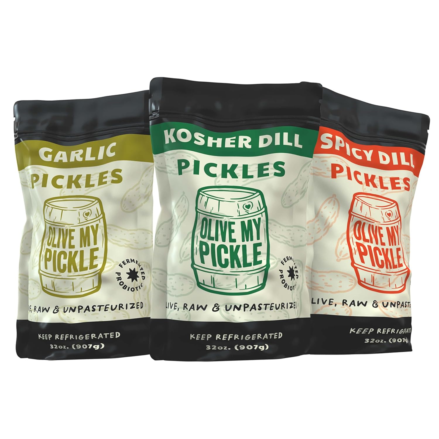 Olive My Pickle Fermented Pickles Probiotic Variety Pack 96 oz