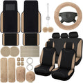 Woanger 47 Piece Car Seat Cover Full Set for Women - Plush Interior