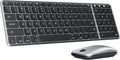Bluetooth Keyboard and Mouse for Mac Black Silver - Slim Rechargeable