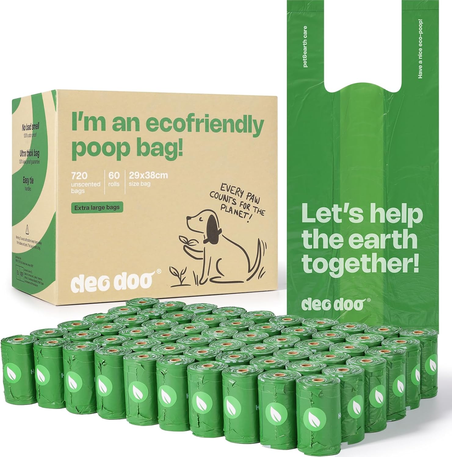 Large Dog Poop Bags with Handles - 720 Counts Leak Proof
