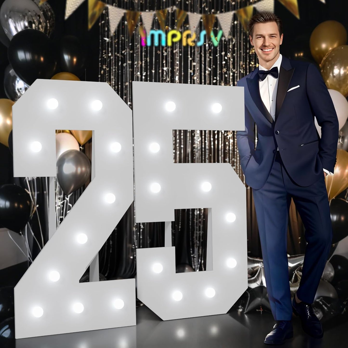 Imprsv Marquee Numbers 25th Birthday Decorations for Parties