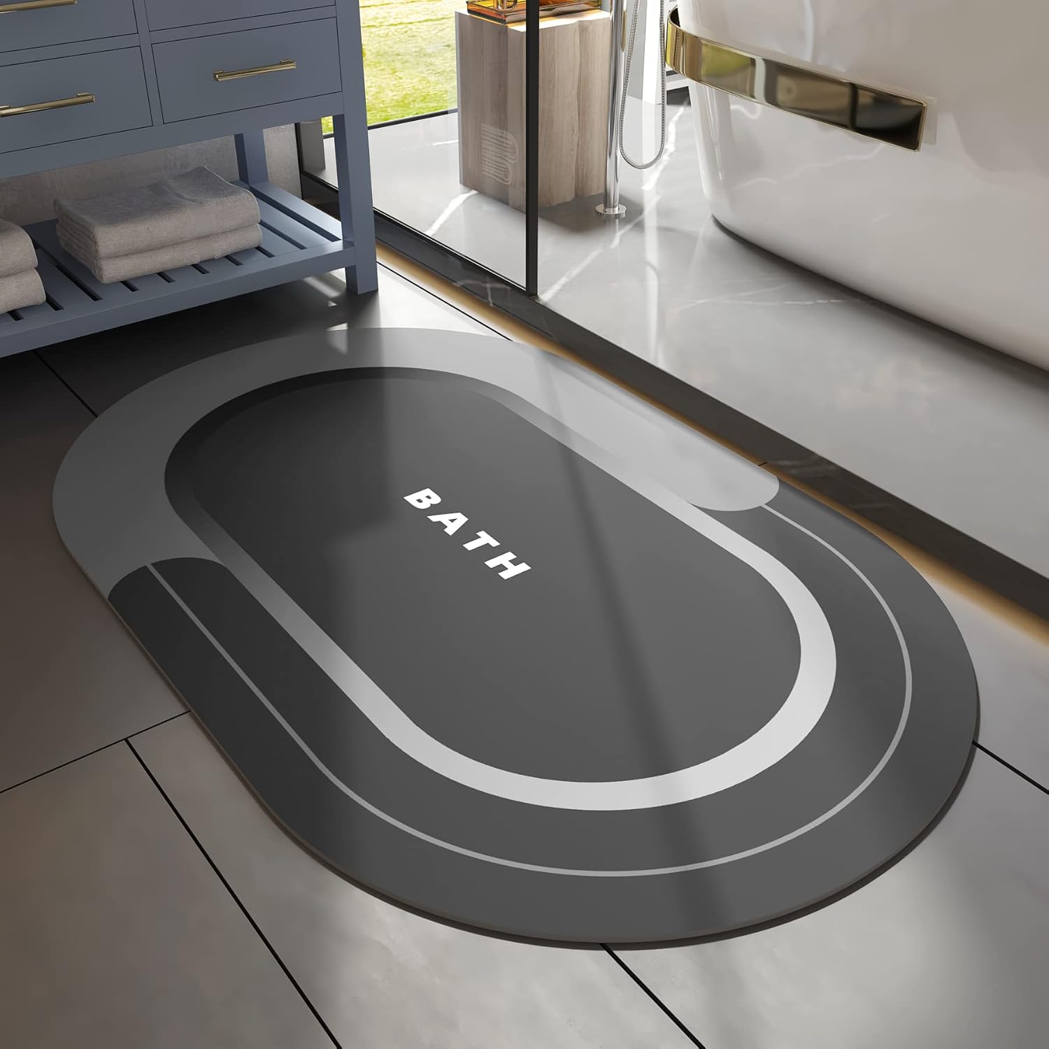 MontVoo Non Slip Bath Mat - Quick Dry & Stain Resistant Rug