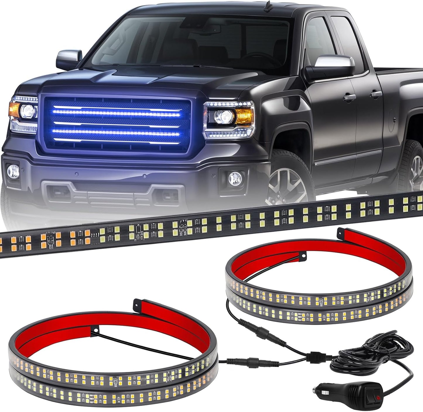 XRIDONSEN 24 inch Emergency Grill Lights for Trucks - 288 LEDs