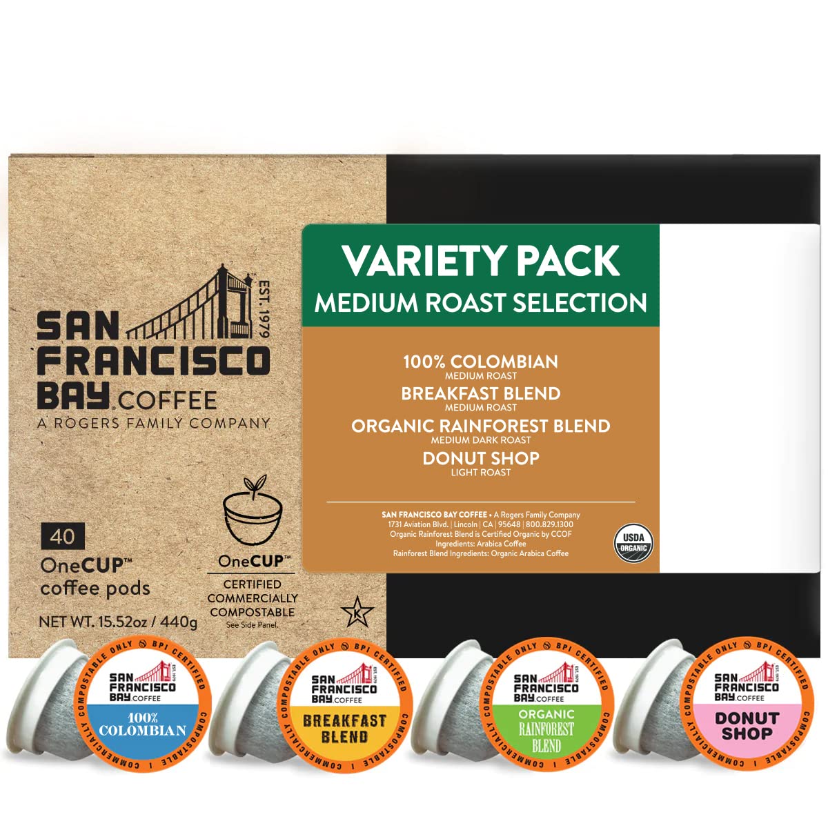 San Francisco Bay Compostable Coffee Pods Variety Pack 40 Ct