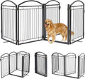 Full Metal Free Standing Dog Gate with Door 96in Extra Wide - Stable