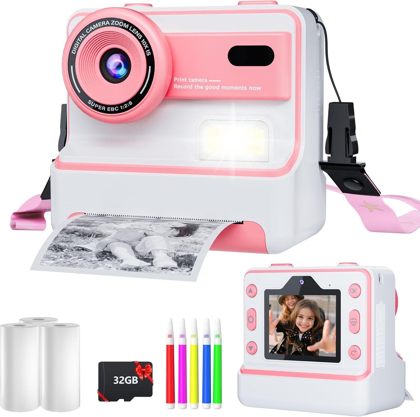 Instant Print Kids Camera, 1080P - Perfect Gift for Ages 3-12