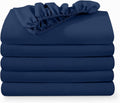 5-Pack Twin Fitted Bottom Sheets Dark Blue - Deep Pocket Twin Set