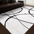 YIHOUSE 6ftx9ft Black and White Rug - Modern Non-Slip Design