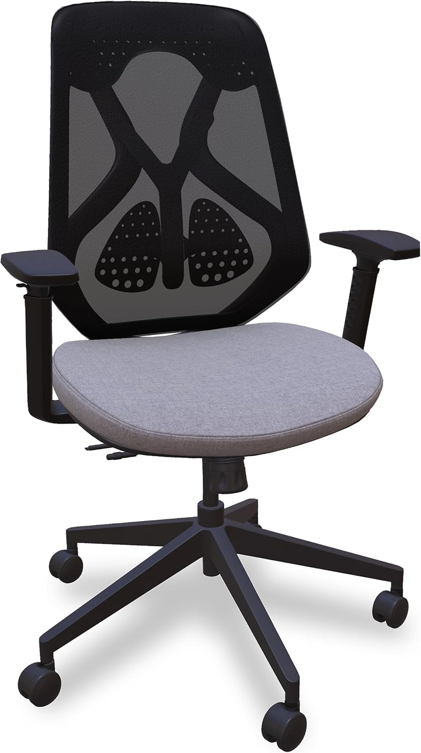 Mesh Back Office Chair, Lumbar Support, 3D Armrests, Swivel Wheels | Lunar Fabric