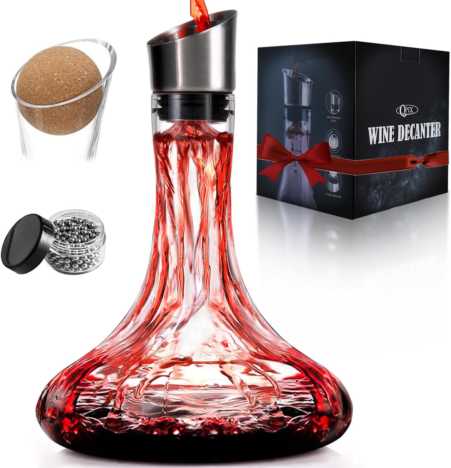 Wine Decanter with Built-in Aerator for Perfect Red Wine Enjoyment
