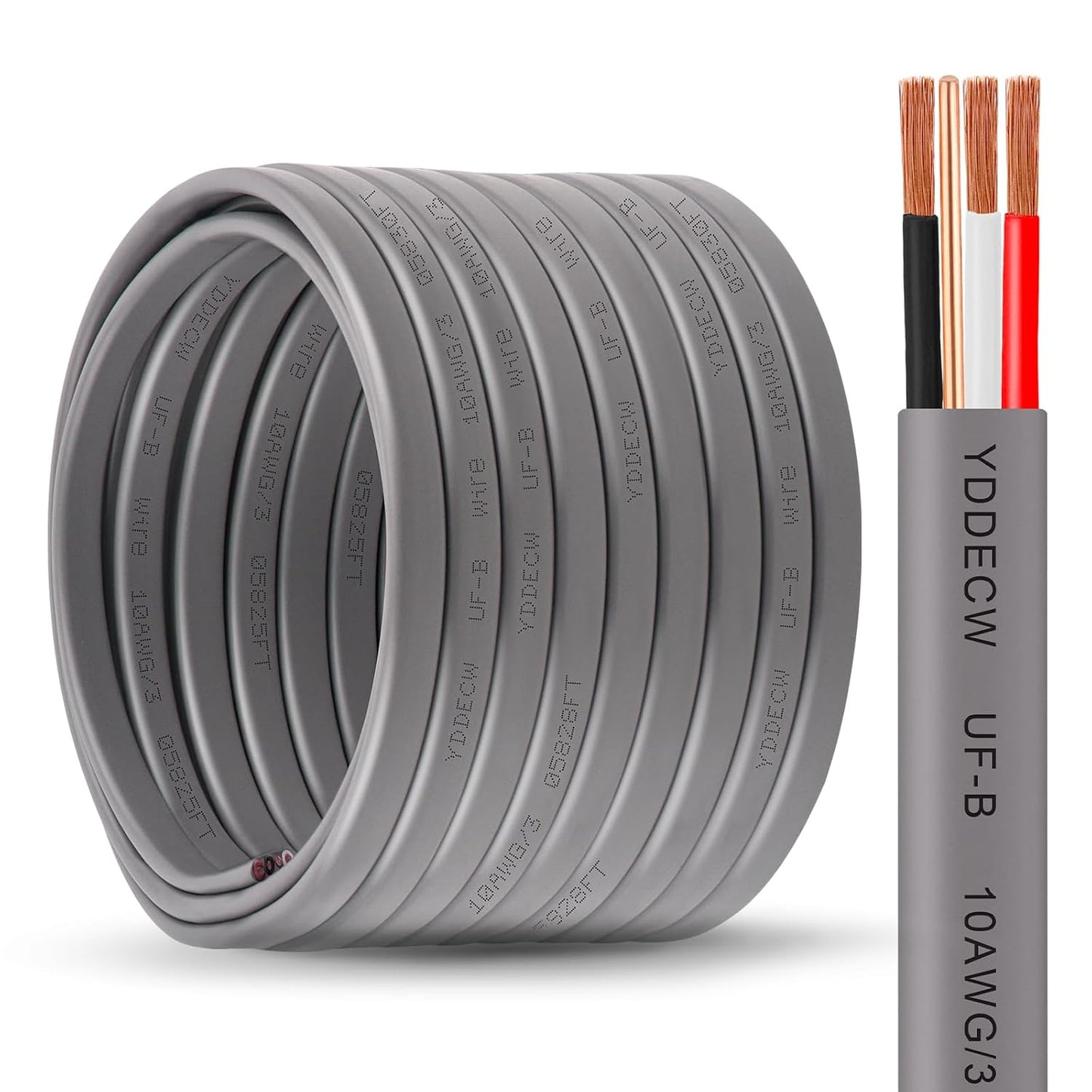 10/3 UF-B Wire 50FT Direct Burial Electrical Cable for Outdoors