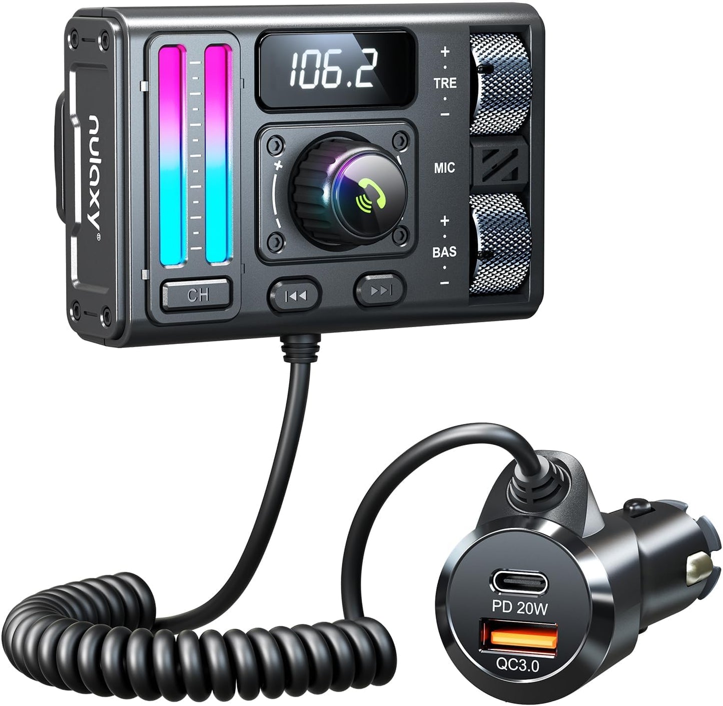 Nulaxy Car Adapter: Enhanced Sound & Fast Charging