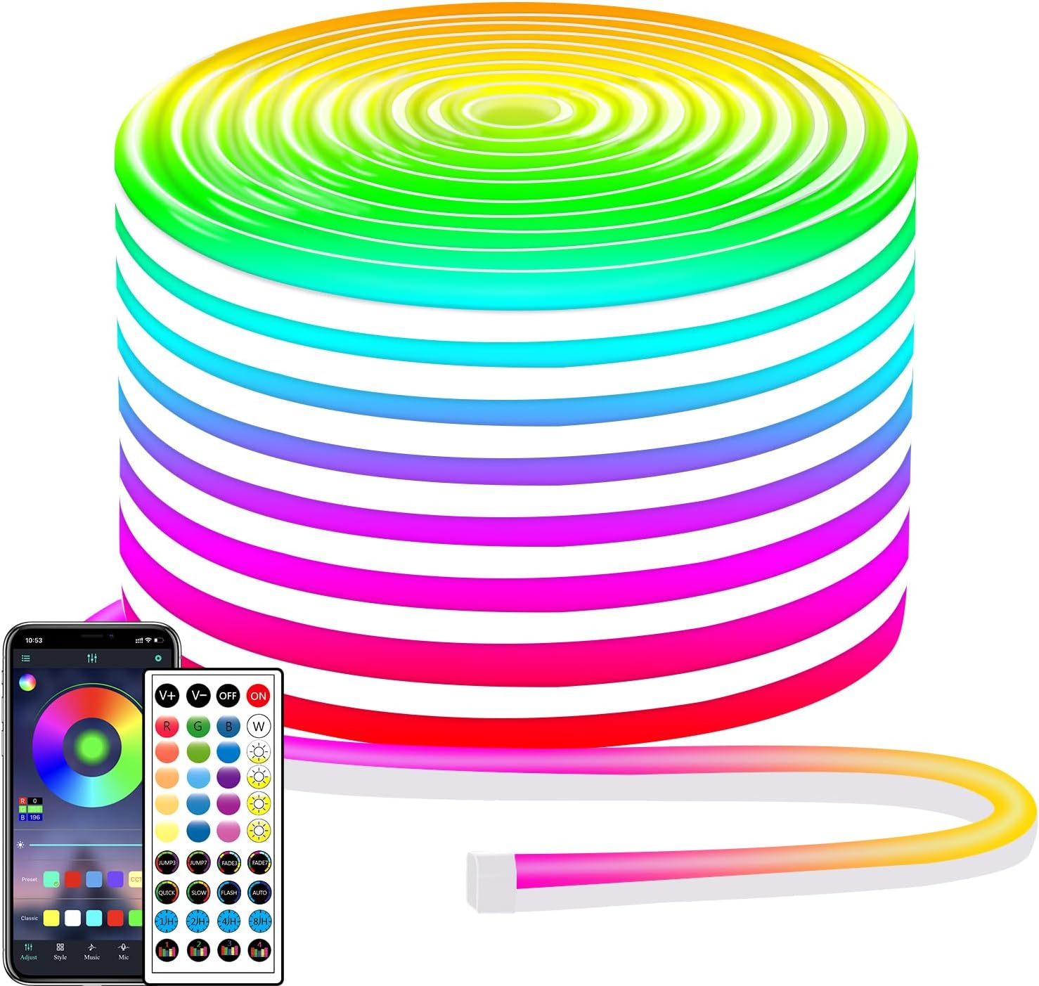 132FT Neon LED Rope Lights for Bedroom and Home Decor