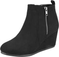 Womens Suede Low Wedge Ankle Boots - 2.75in Lift for All Day