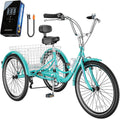 20/24/26 in Adult Tricycle 7-Speed Trike with Large Rear Basket