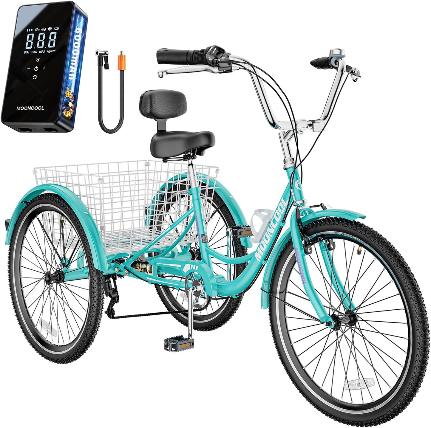 MOONCOOL Adult Tricycles 7 Speed Trikes for Comfort and Fun