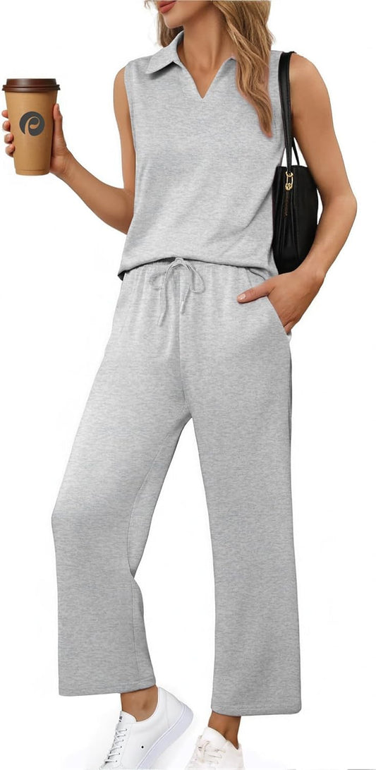 Stylish Two Piece Sets for Women Sleeveless Outfits Travel