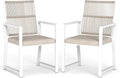Aluminum Outdoor Patio Dining Chairs - Imitation Rope Vine Chair Set