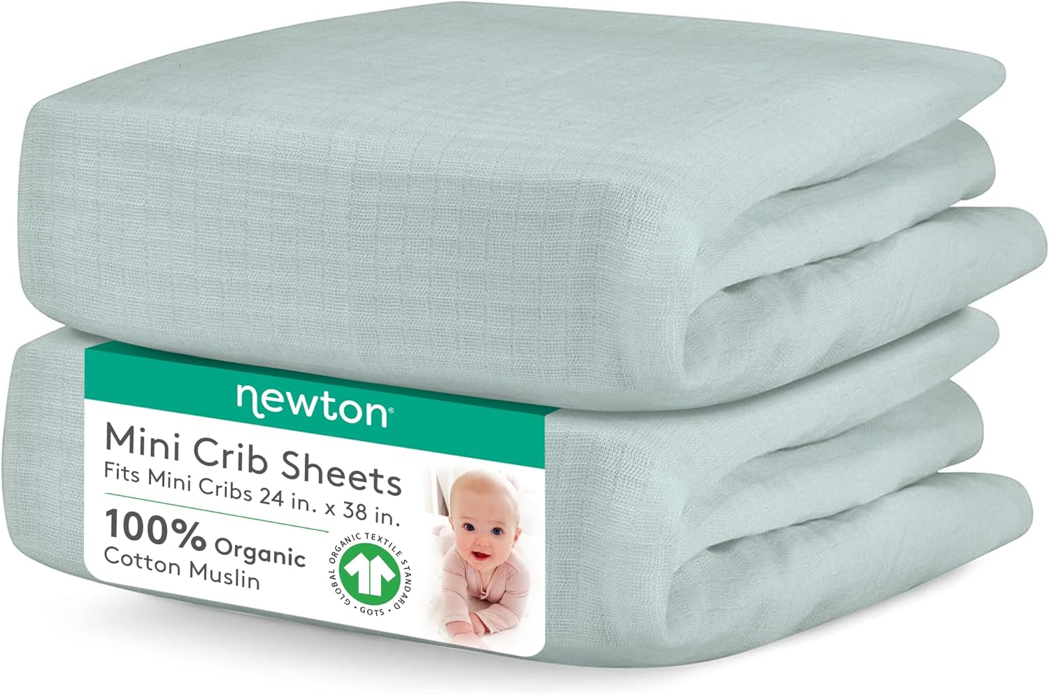 Organic Muslin Cotton Mini Crib Fitted Sheets for Baby Comfort