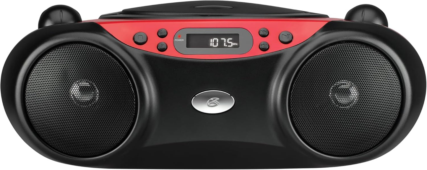 Portable Top-Loading CD Boombox with AM/FM Radio and More