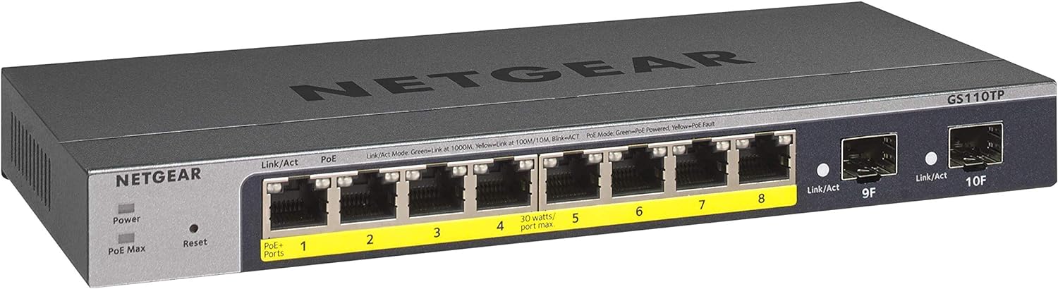 NETGEAR 10-Port PoE Gigabit Ethernet Smart Switch for Home