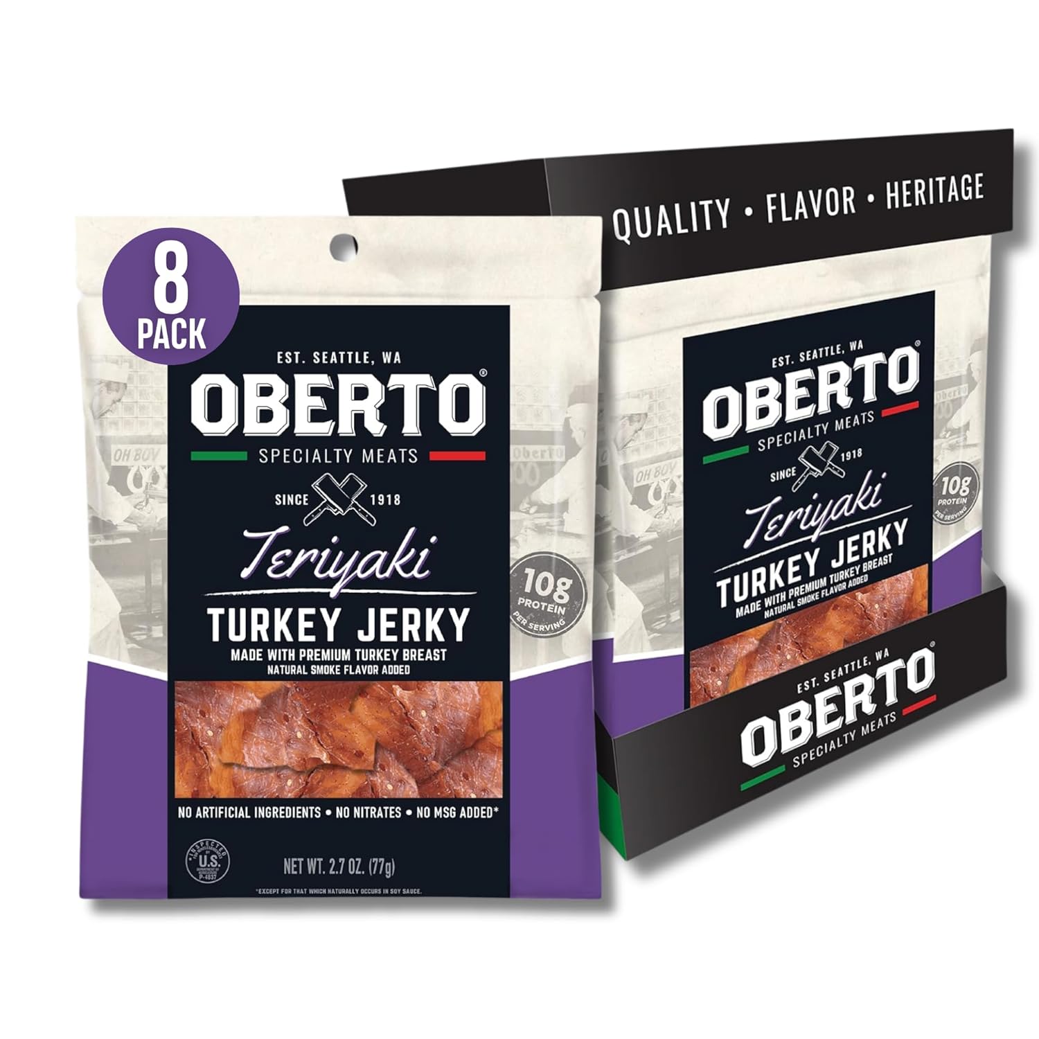 Oberto Teriyaki Turkey Jerky - Delicious Protein Snack Pack
