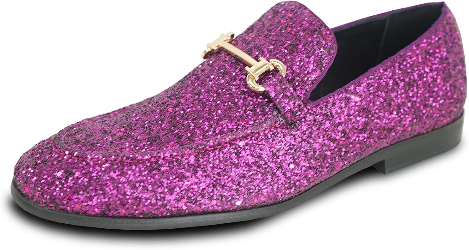 Brilliant Metallic Glitter Dress Loafers for Prom and Weddings
