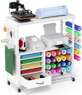 Craft Storage Cart with Drawer and Vinyl Roll Holder - Rolling Craft