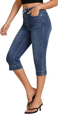 Capri Jeans for Women High Waisted Slim Split Hem - Trendy Fit Women's