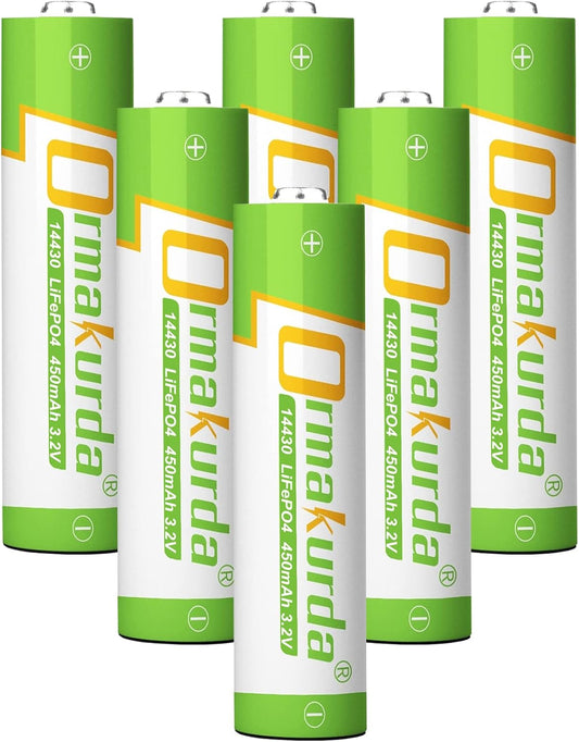 High Capacity 14430 LiFePO4 Battery - 6 Pack