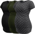 Smallshow Women's Maternity Side Ruched Tunic T-Shirt - Breathable