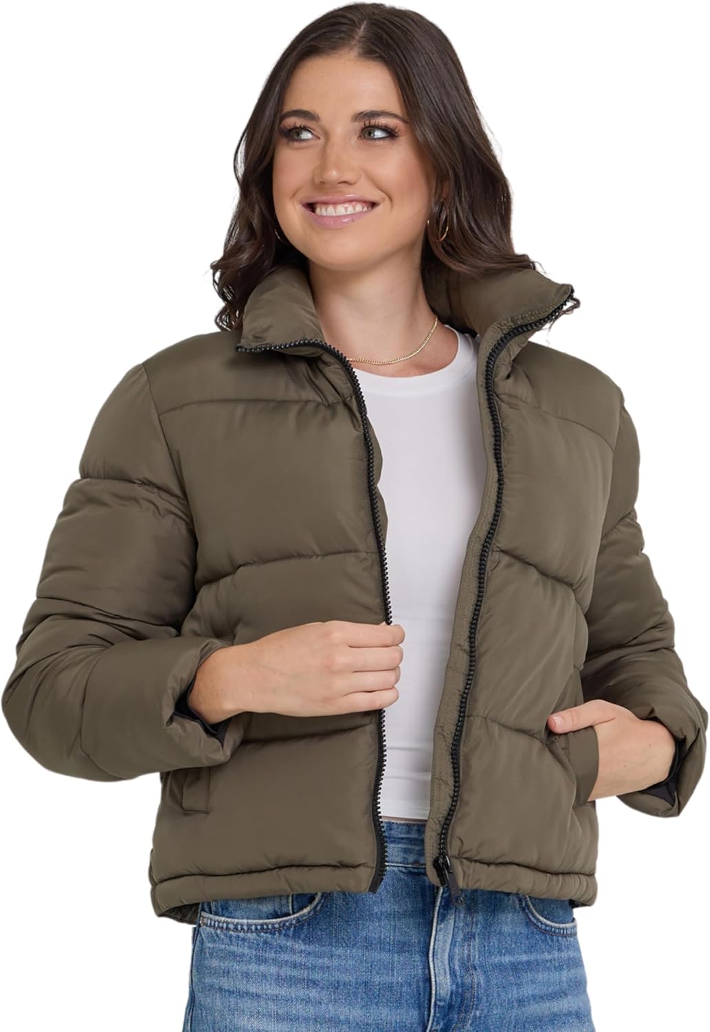 Cropped Puffer Jacket for Women: Trendy Warm Winter Coats