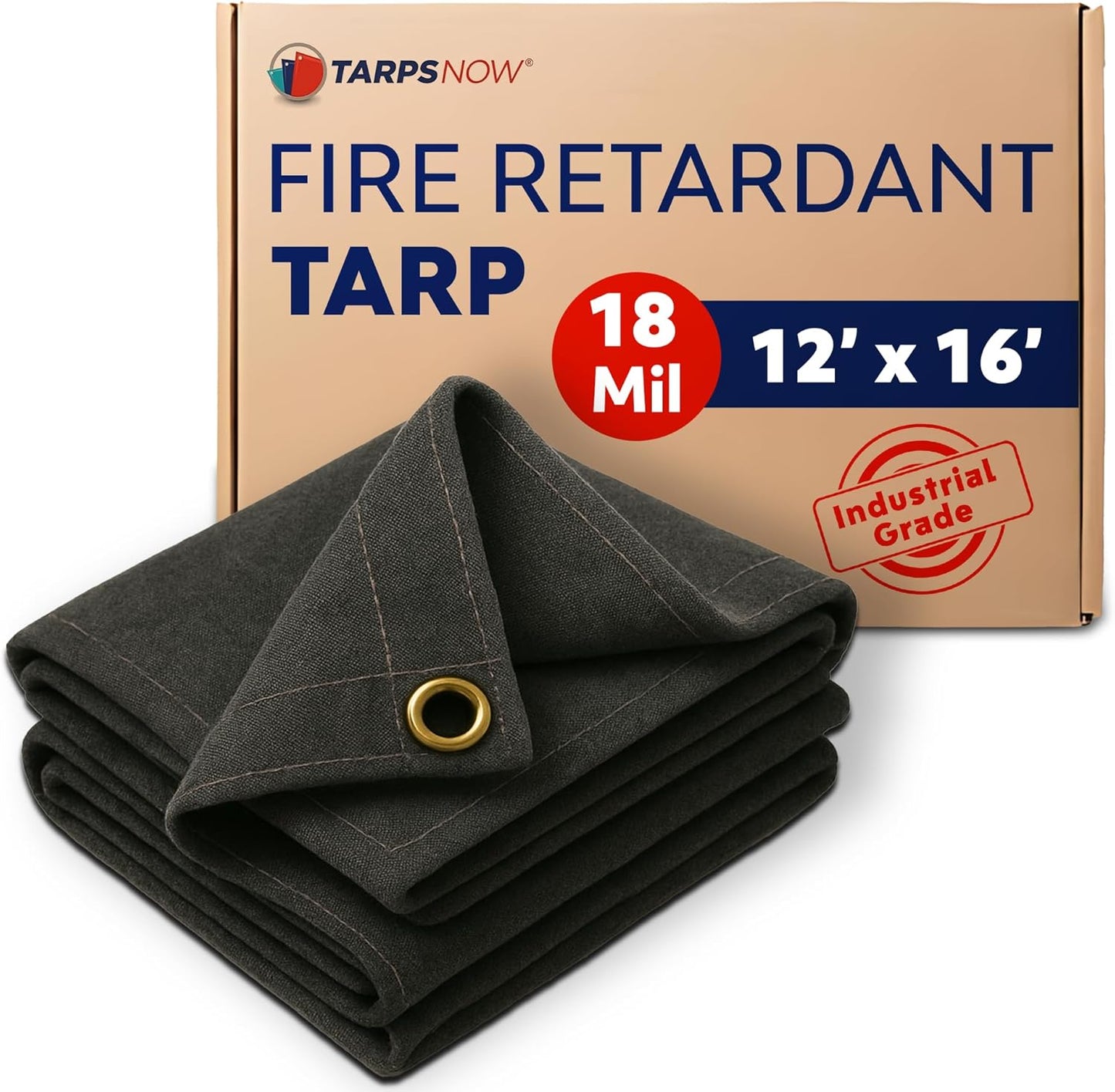 Fire Retardant Tarp - 12ft x 16ft Heavy Duty Canvas for Safety