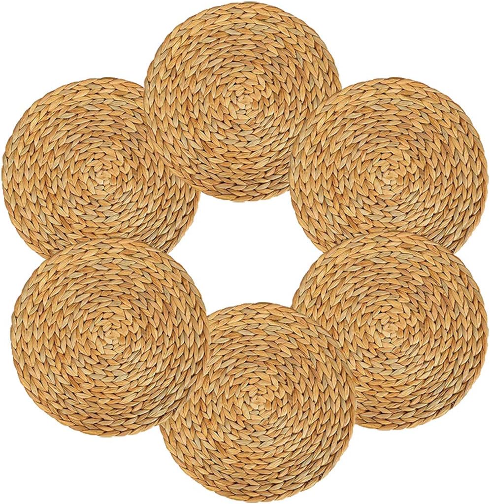 Rustic Round Woven Placemats Set - Eco-Friendly Dining Essentials