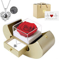 moshen Preserved Rose Set with I Love You Necklace 100 Languages