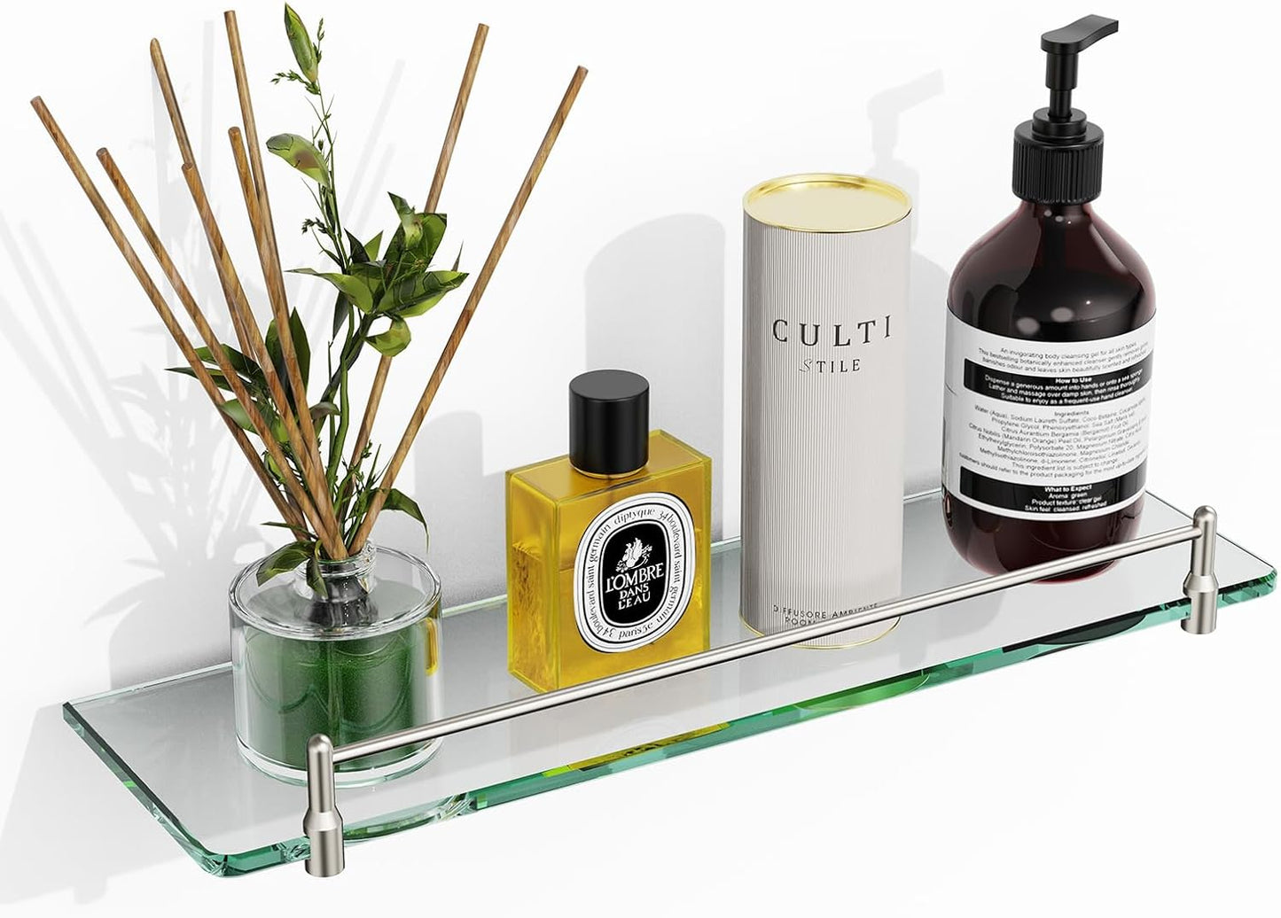 16 Inch Glass Bathroom Shelves for Modern Wall Storage Solutions