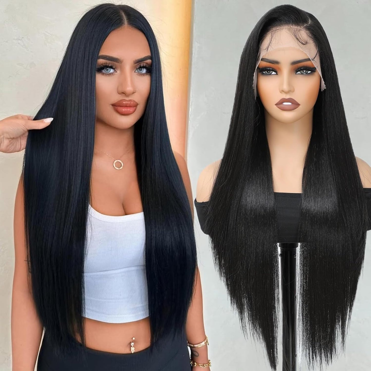 30 Inch Straight Synthetic Lace Front Wig for Women Daily Use