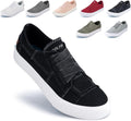 Women's Stylish Slip On Sneakers No Laces Canvas Flats - Comfortable