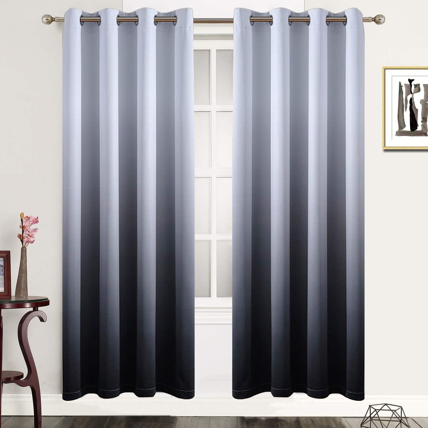 Gradient Color Ombre Blackout Curtains for Stylish Window Treatment