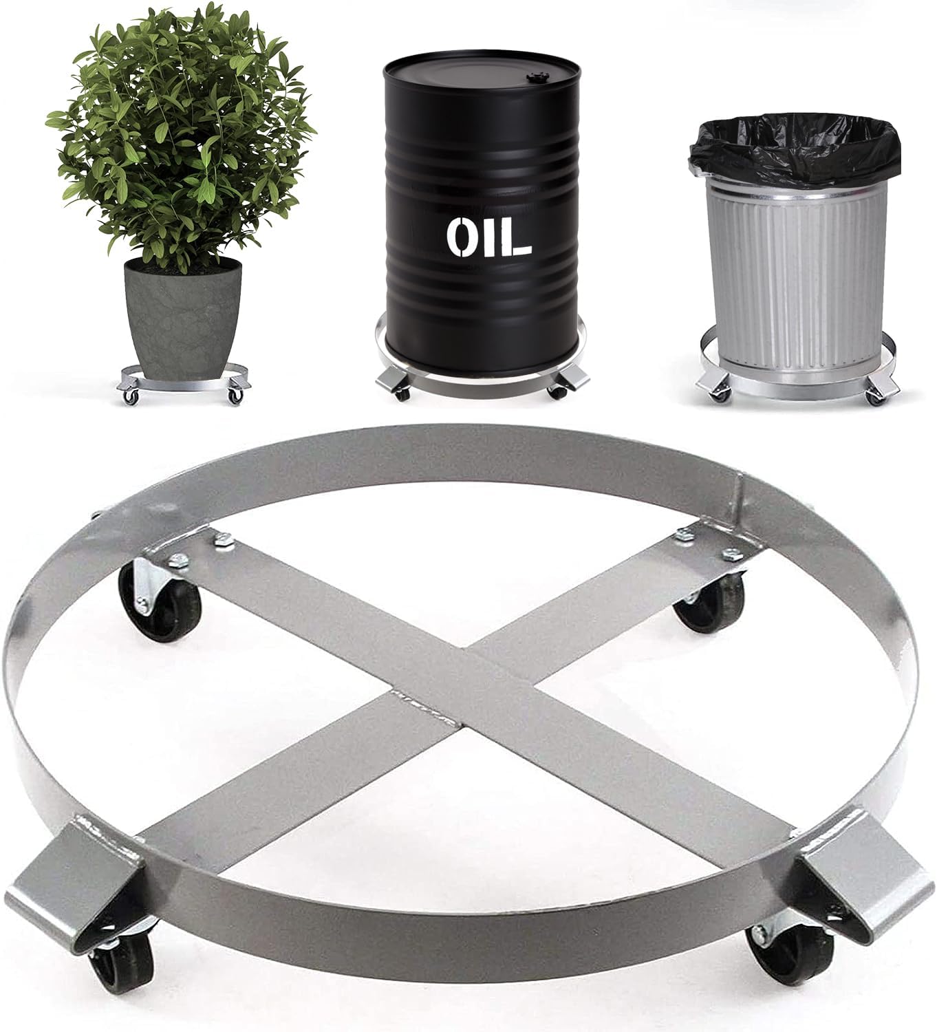 Heavy Duty 1000 Pound Drum Dolly for 55 Gallon Barrels
