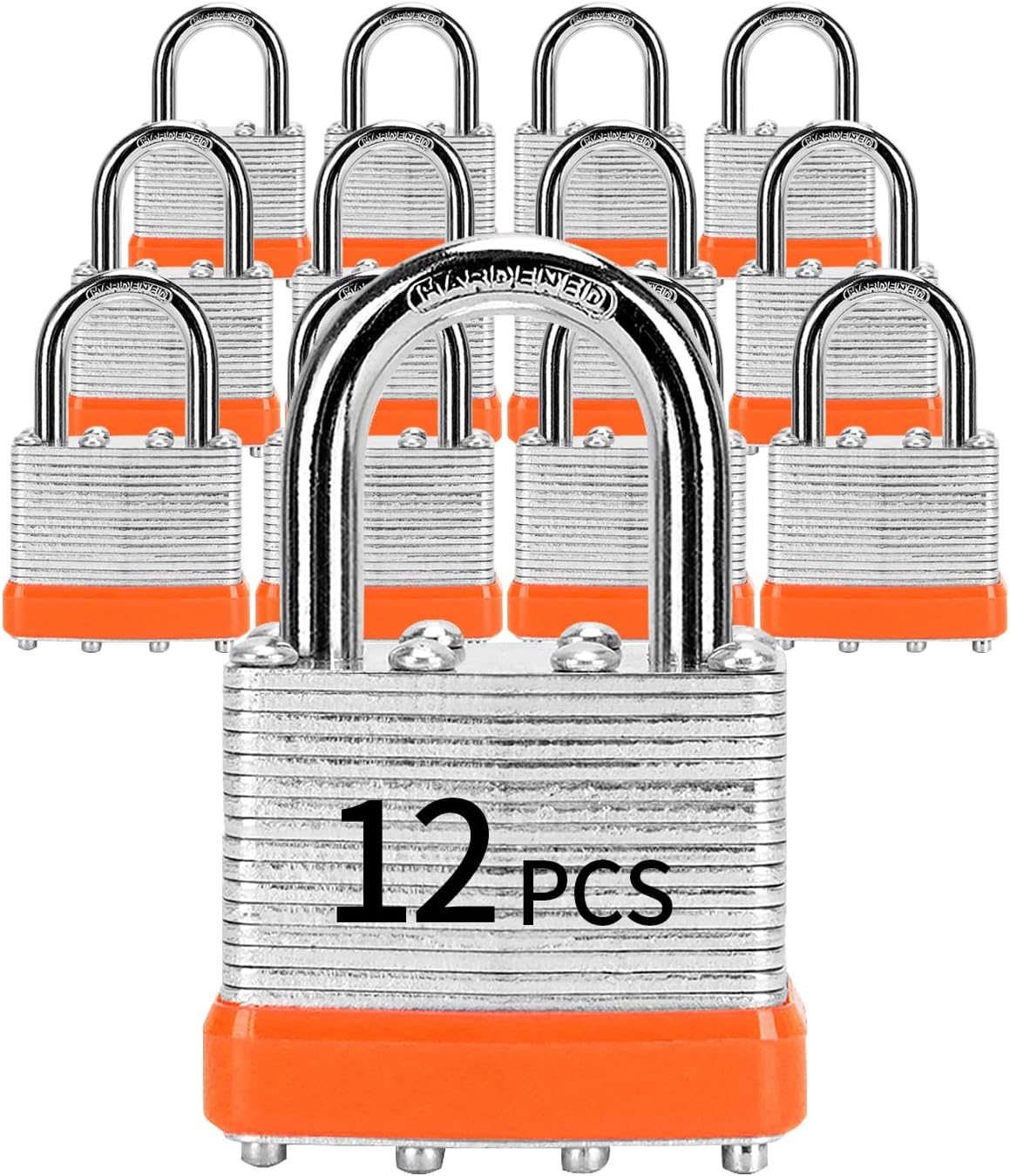 Keyed Alike Padlocks, 12 Pcs Laminated Locks for Security