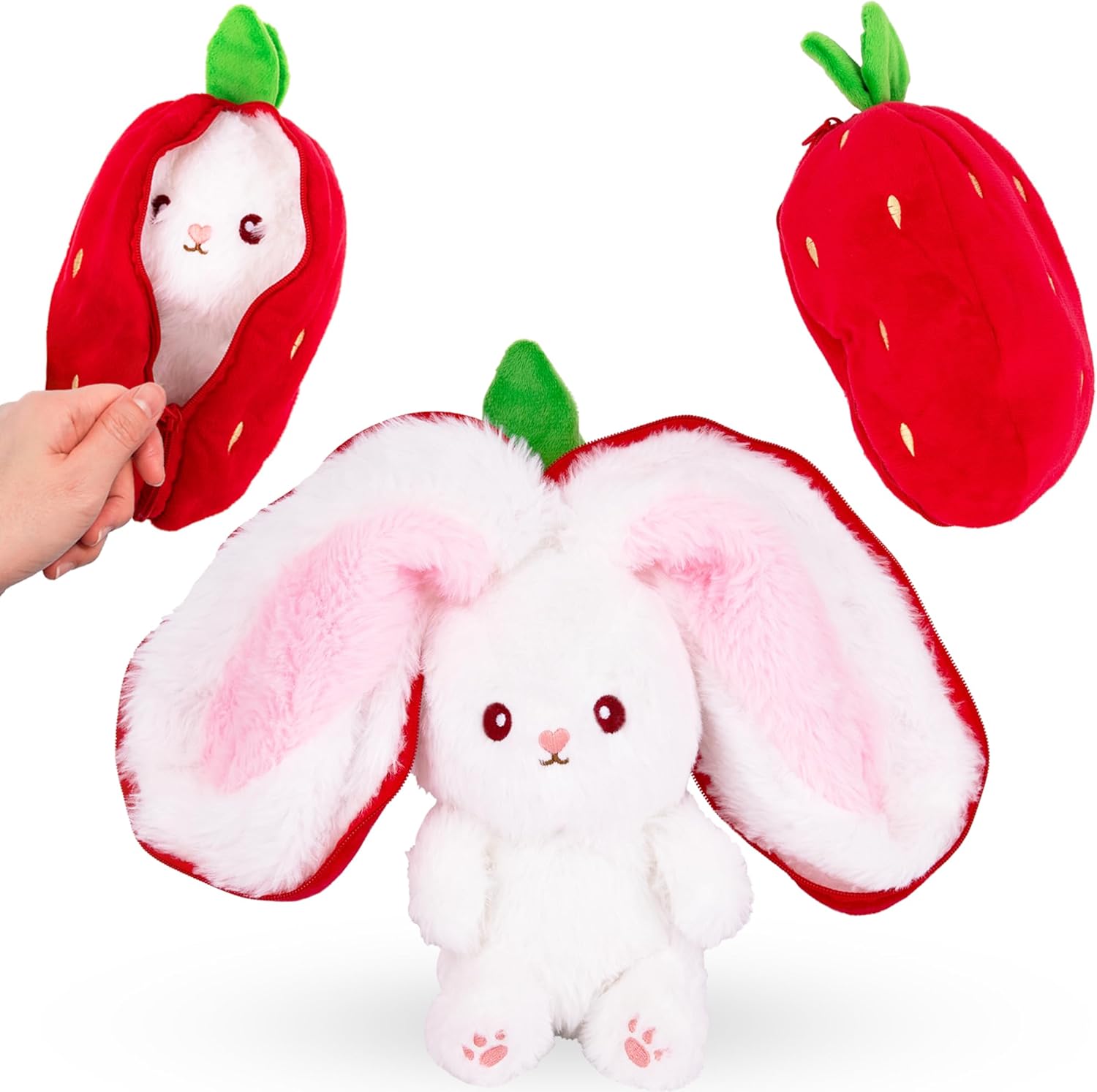 Strawberry Bunny Plush Toy - Hidden Easter Surprise!
