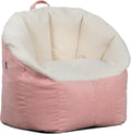 Big Joe Milano Bean Bag Chair, Oat Sherpa & Desert Rose Vegan Suede