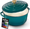 Zulay Kitchen 7.7 Quart Enameled Cast Iron Dutch Oven - Oven Safe