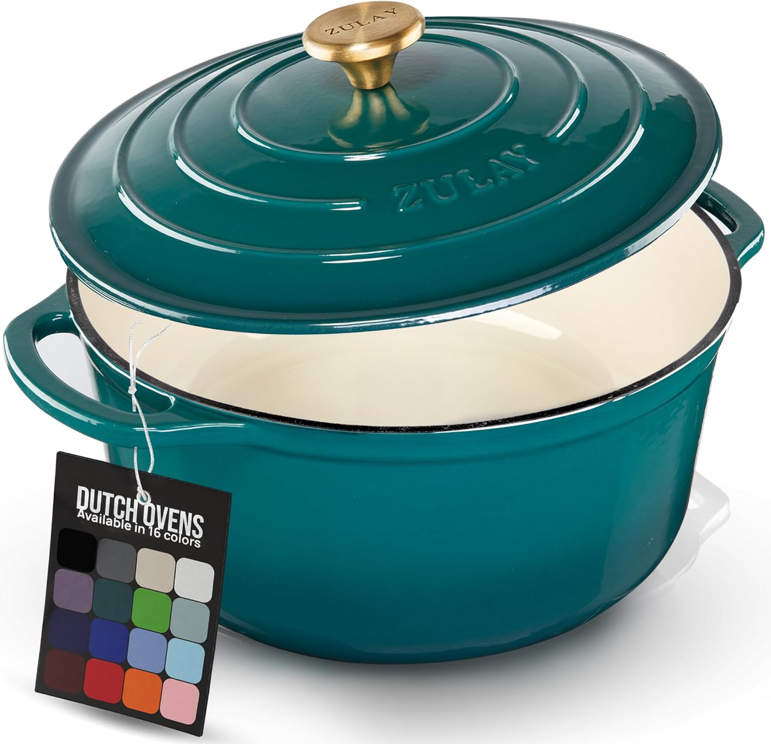 Zulay Kitchen 7.7 Quart Enameled Cast Iron Dutch Oven Pot