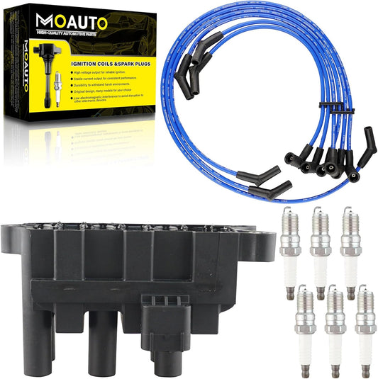 Set of 1 Ignition Coils Pack and Iridium Spark Plugs for Ford