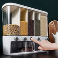 Dry Food Dispenser Wall Mounted 5 Grid Cereal Dispenser - Space Saving