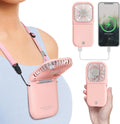Compact Rechargeable Mini Fan - 3 Speeds, Portable & Pink